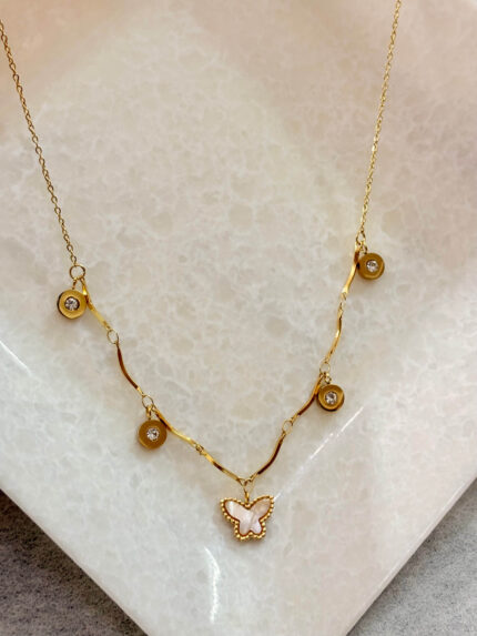 Butterfly necklace anti tarnish jewellery